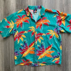 Mens Hobie Vintage Hawaiian Aloha Button Down Shirt